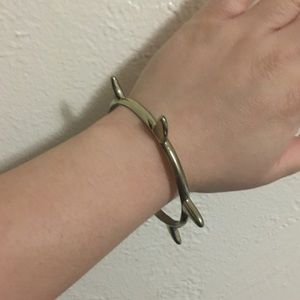 Gold Shark Fin Bangle Bracelet
